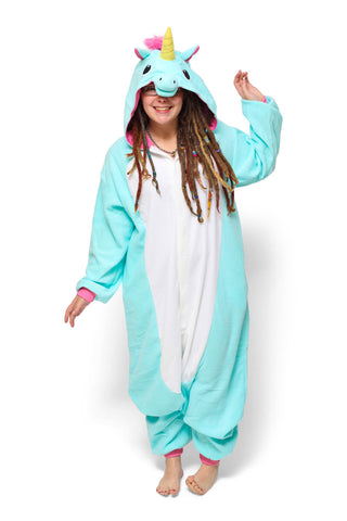 Blue Unicorn Animal Kigurumi Adult Onesie Costume Pajamas Main