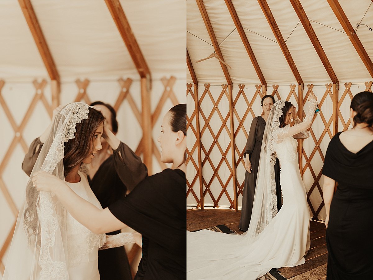 mountain wedding in colorado bridal yurt