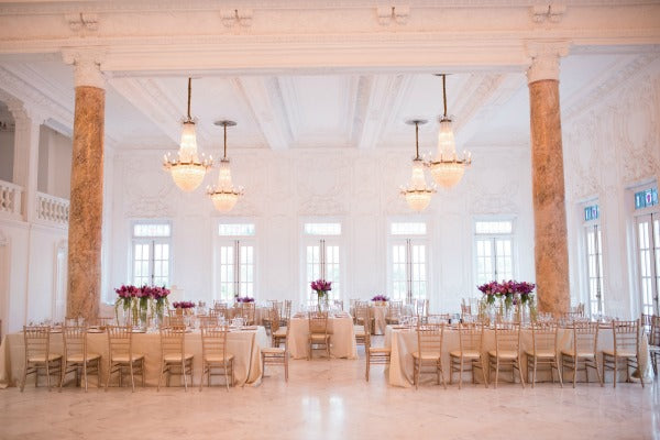 Chic Destination Wedding in Puerto Rico Vibrant Purple Wedding Bride Wearing Cathedral Lace Veil from The Mantilla Company