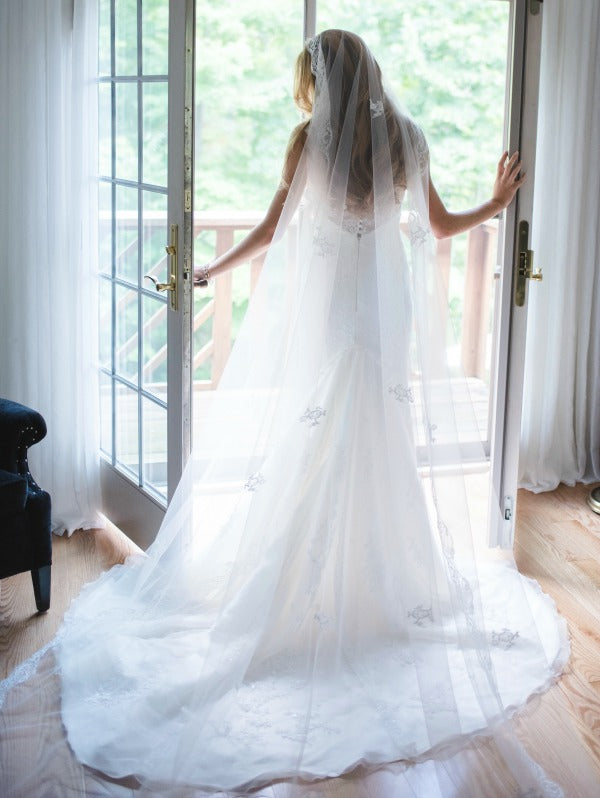 cathedral length veil ivory lace