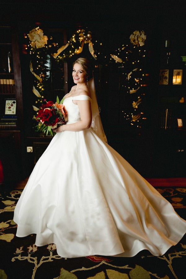 christmas bridal portrait