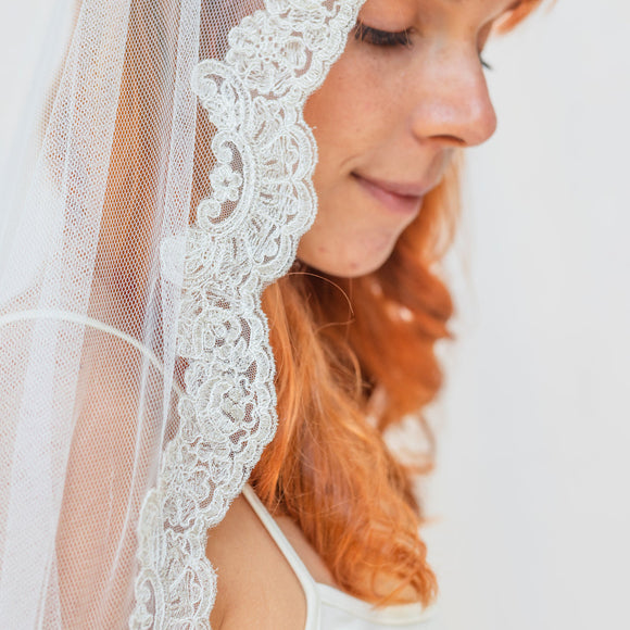 The Mantilla Company Perla Veil with Pearl Tulle