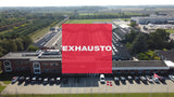 Exhaustos domicil i Langeskov med Exhaustos logo
