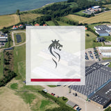 Scandinavian Tobacco Groups logo foran et luftfoto af virksomheden