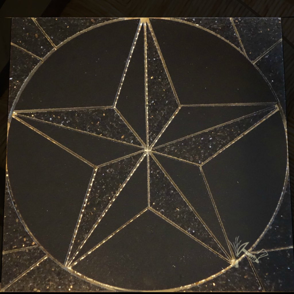 12 Texas Star Granite Backsplash Mural Floor Medallion