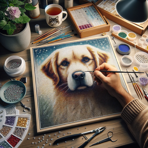 Cosa fare se si commettono errori durante il Diamond Painting del ritratto del tuo cane.