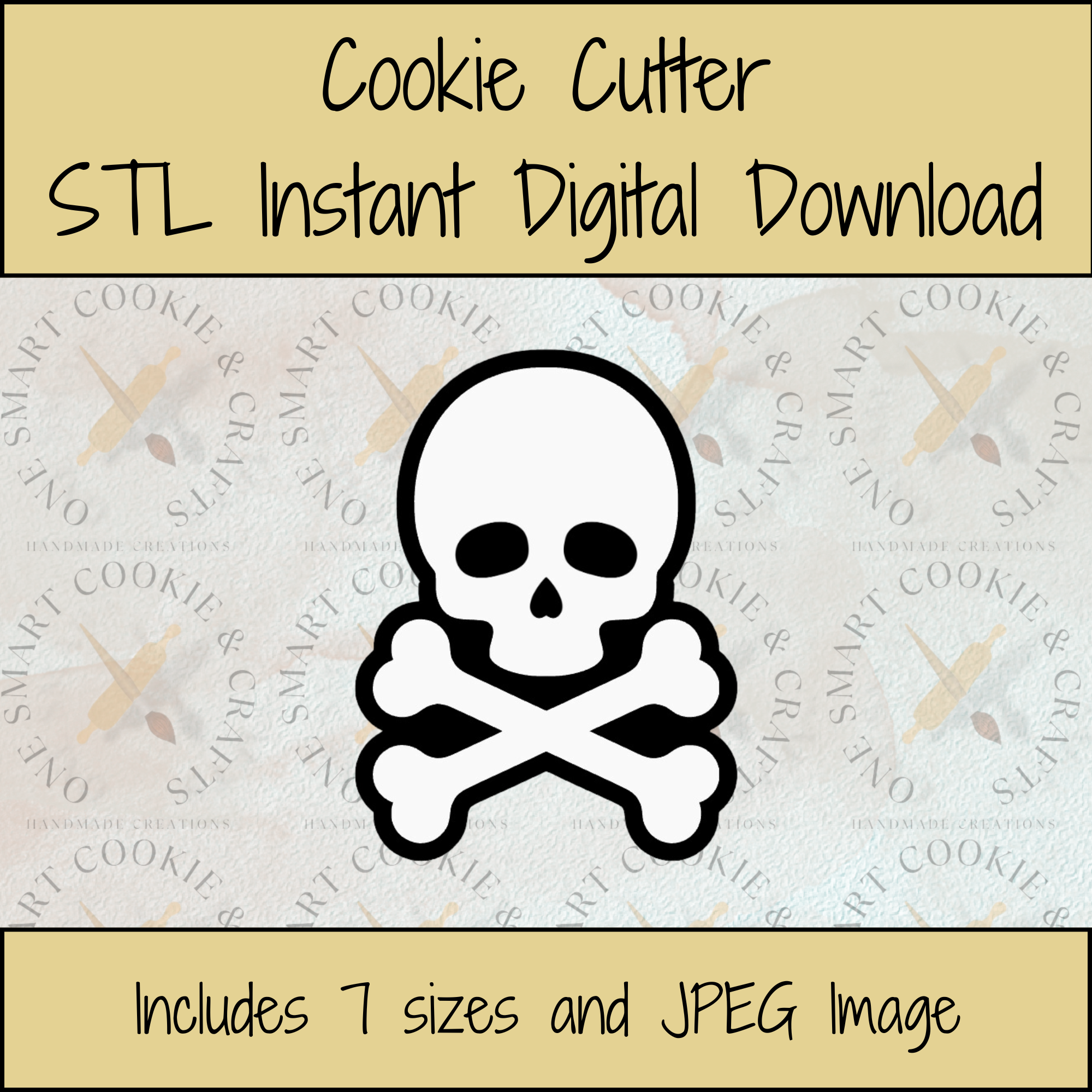 Skull and Bones Cookie Cutter STL File