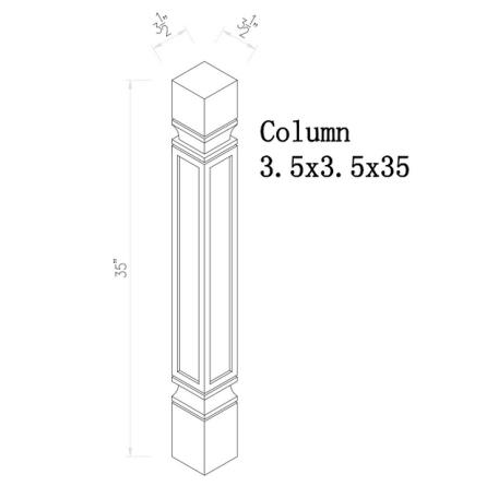 Sea Salt White Shaker / 3 1/2''W X 35''H X 3 1/2''D