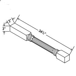 Expresso Shaker / 3"W x 34 1/2"H x 3"D