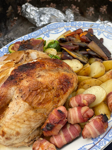 Christmas dinner plated up