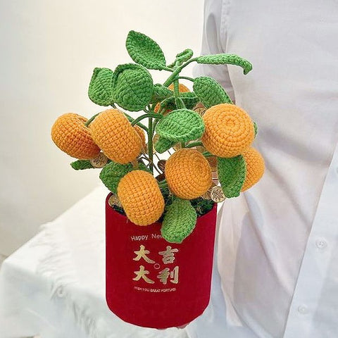 2024 CNY Flowers & Gifts - Chinese New Year Crochet Mandarin Orange Plant | LnL Florist