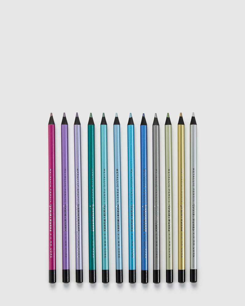 PRINTWORKS METALLIC COLOUR PENCILS 12PK