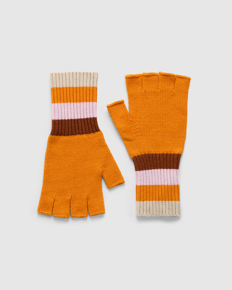 Knit Stripe Fingerless Gloves