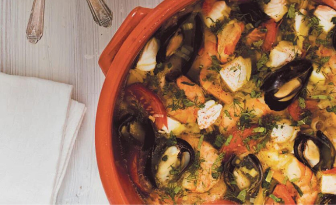 Mediterranean fish and seafood soup