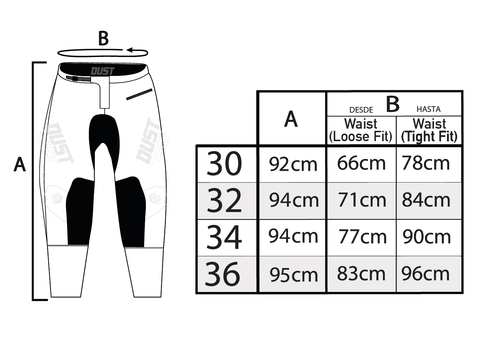 Guía tallas pantalón mx pant motocross
