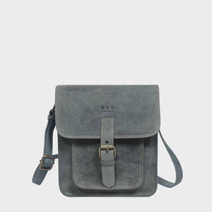 Denim Distressed Leather Ipad Tablet Crossbody Bag - BELLISSIMA HANDBAGS