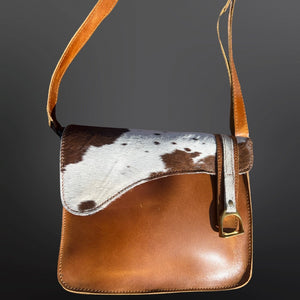 Equestrian English Leather Saddle Brown Crossbody Clutch - BELLISSIMA HANDBAGS