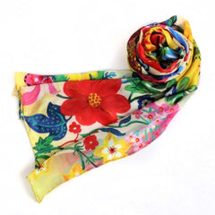 Fashion Silk Long Scarf Nathalie Lete Shawl Wrap Flowers 7321 Design