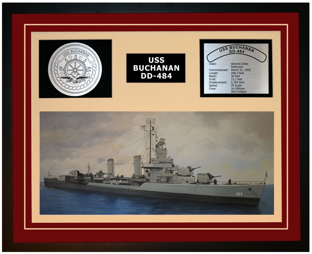 Framed Navy Ship Art