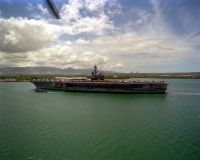 The RANGER is stopping off at Pearl Harbor while en route to its home port after returning from deployment in the Persian Gulf during Operation Desert Storm.