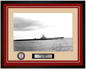 USS Kraken SS-370 Framed Navy Ship Photo Burgundy