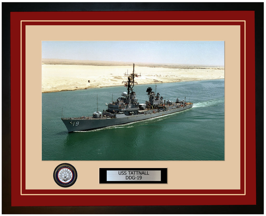 Uss Tattnall Ddg 19 Framed Navy Ship Photo Burgundy Navy Emporium