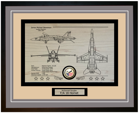 F/A 18 Hornet Engraved Display