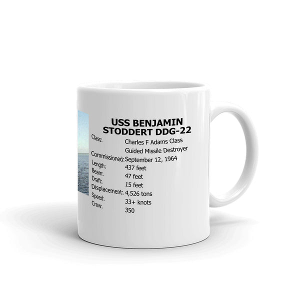 USS Benjamin Stoddert DDG-22 Coffee Cup Mug Right Handle