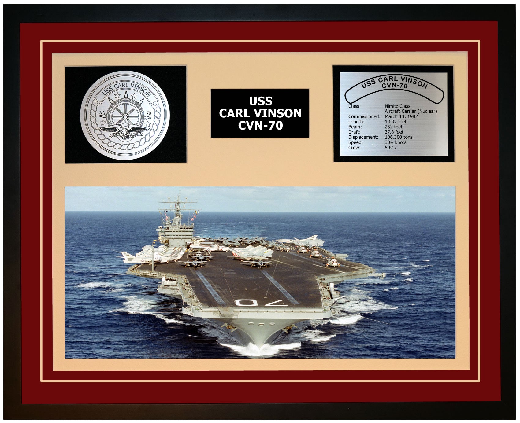 USS Carl Vinson CVN-70 Framed Navy Ship Display