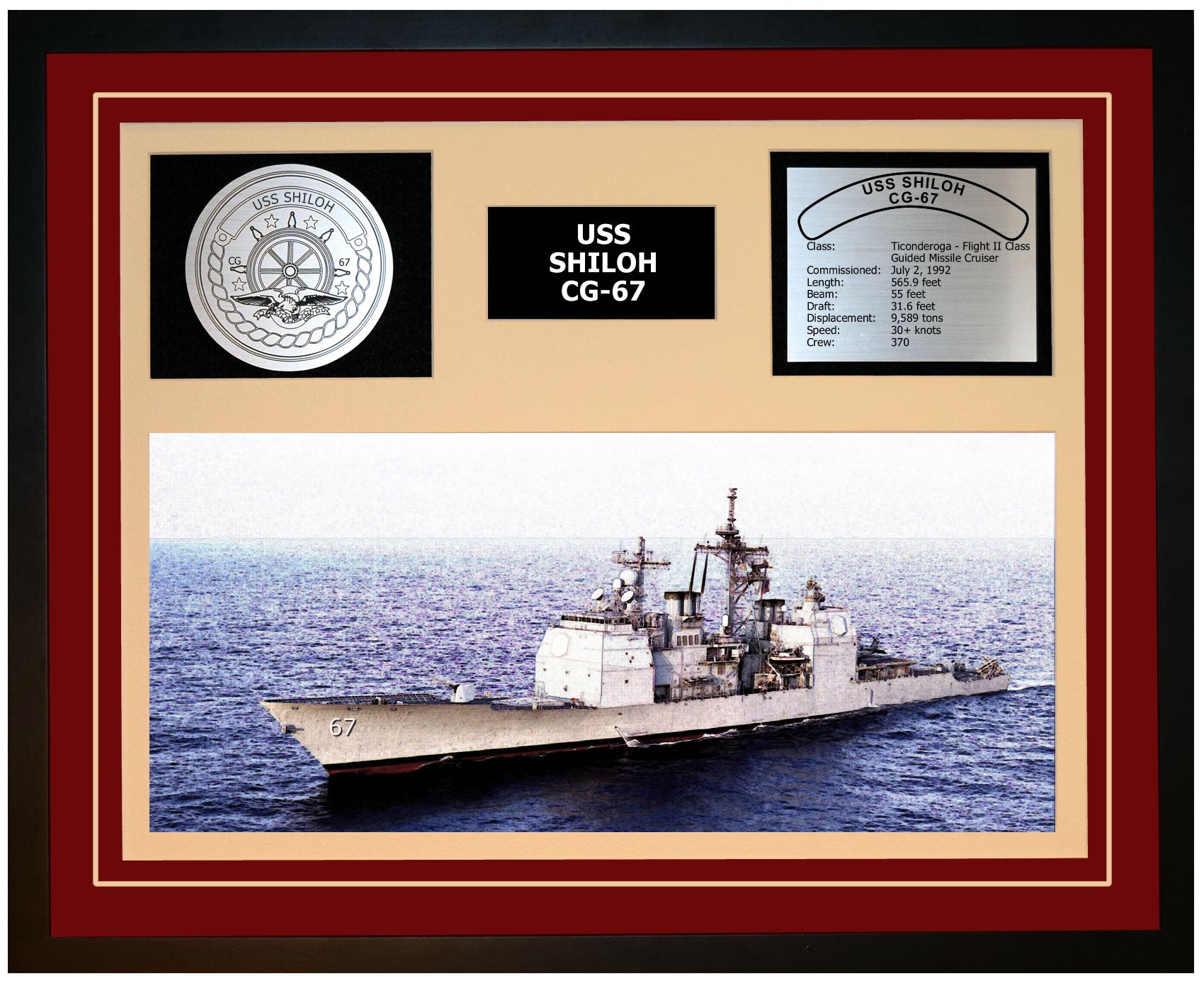 USS Shiloh CG-67 Framed Navy Ship Display