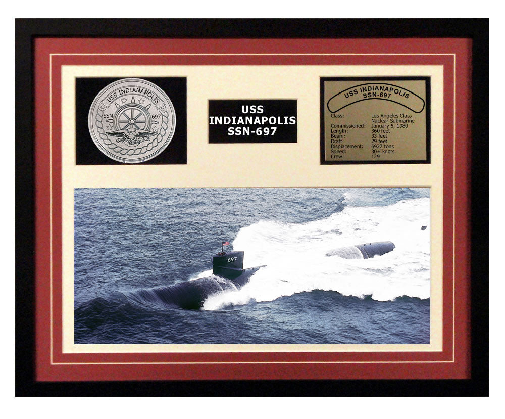 USS Indianapolis SSN-697 Framed Navy Ship Display