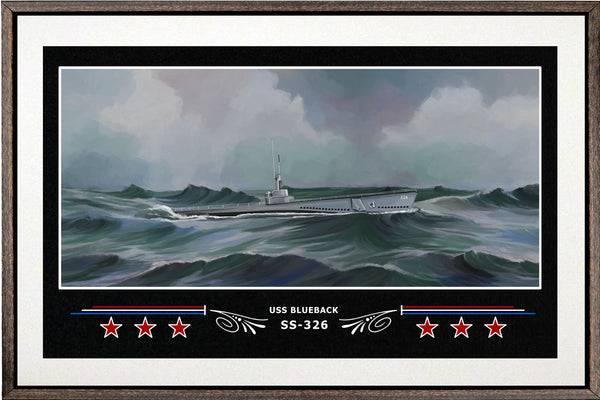 USS BLUEBACK SS 326 BOX FRAMED CANVAS ART WHITE