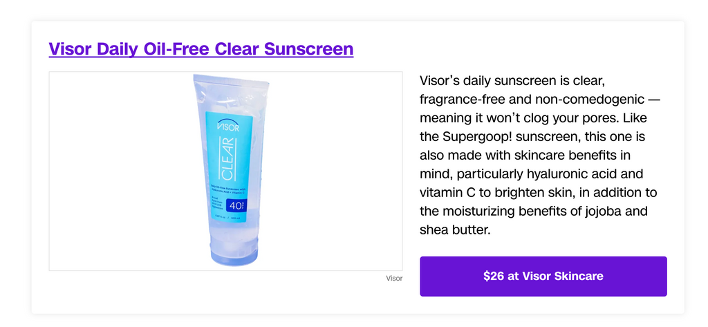 Visor Clear Sunscreen