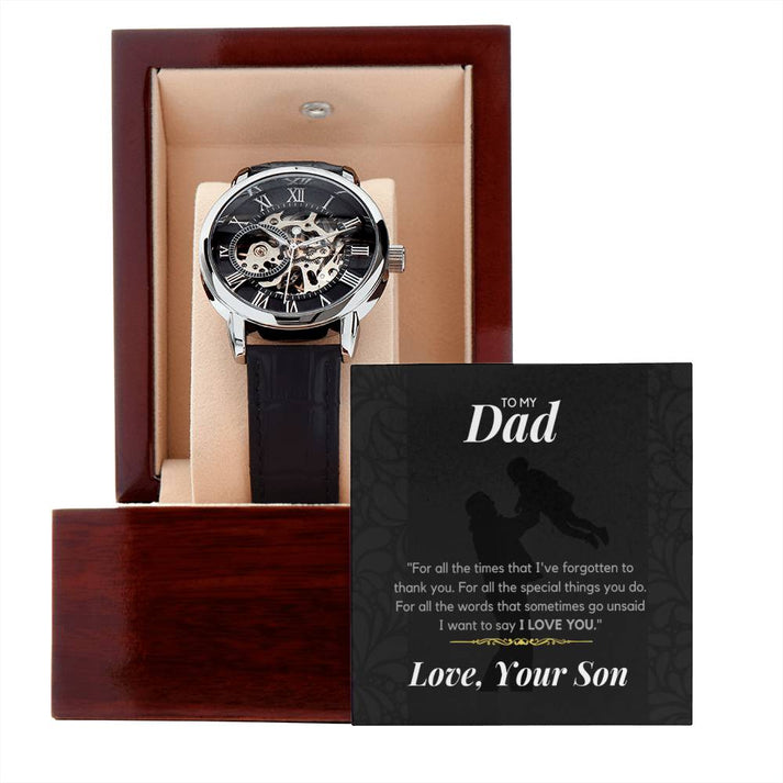 Gift for Dad - Son - For All The Words That Go Unsaid - Openwork Watch