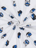 Blue Retro Campers - White Single Jersey - Fabworks Online