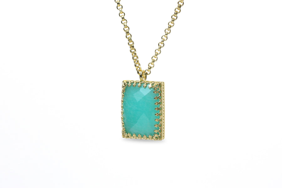 Adorable Amazonite Necklace in 14k Gold