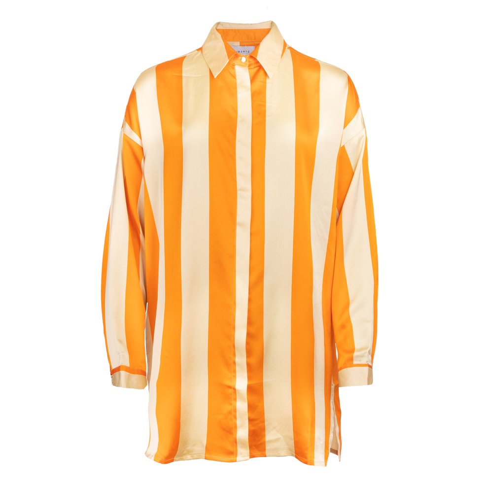 Se Felina Ls Shirt Orange Gold Stribe S hos Diversita.dk