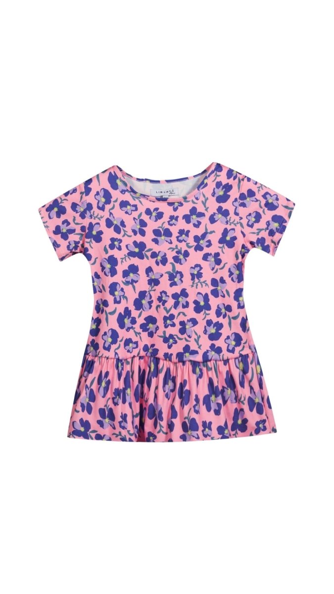 Billede af Alma Frill Tshirt (Kids) Pink Purple Flower "PREORDER SLUT MAJ" 86/92