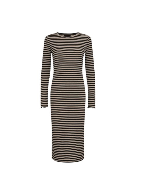 Se Natalia LS Dress Sesame Black Stripe XL hos Diversita.dk