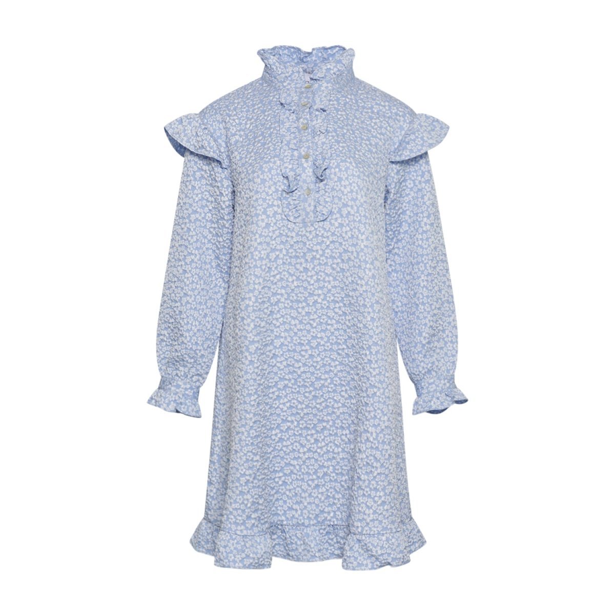 Se Noella Kjole - Reno Ruby Ruffle - Light Blue hos Diversita.dk