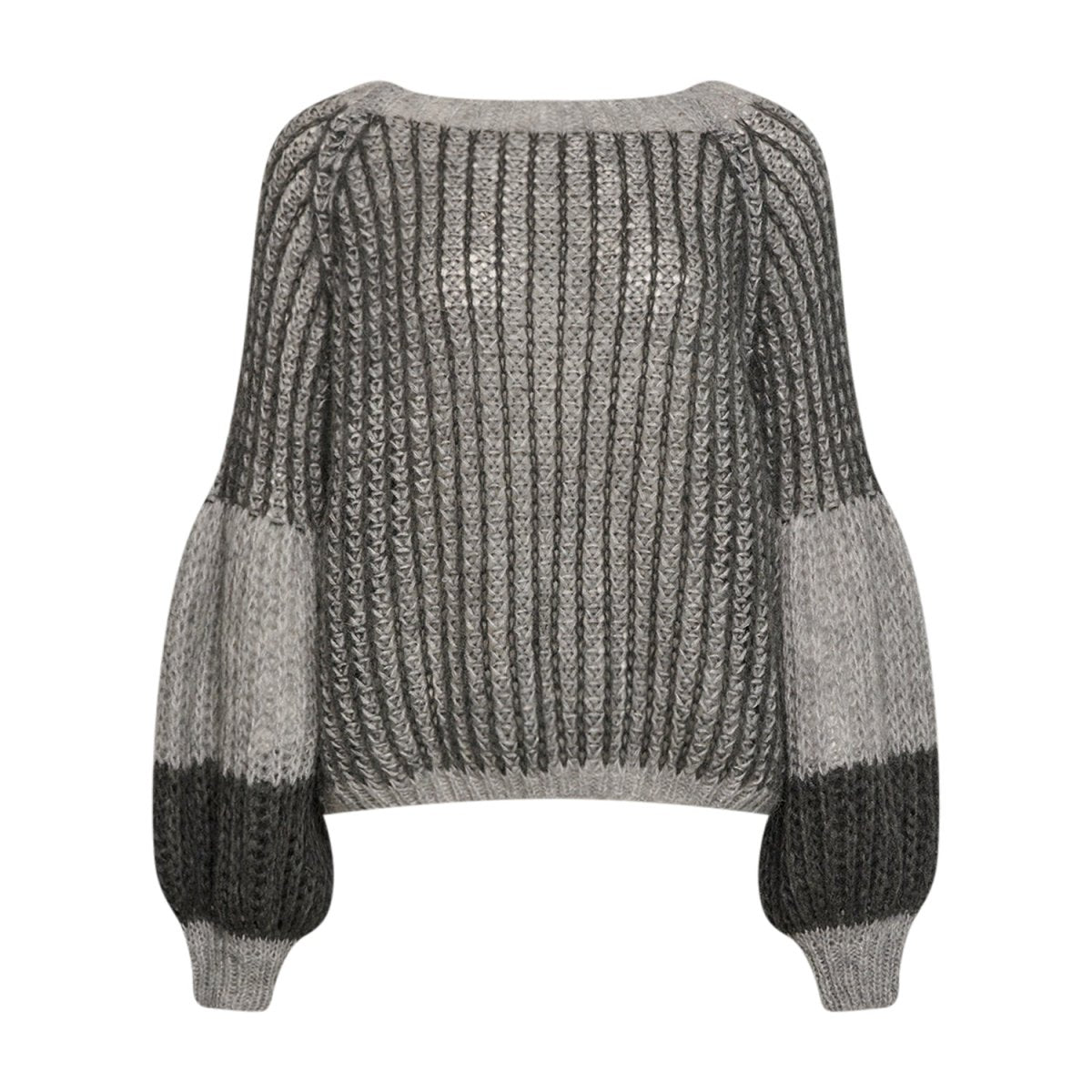 Se Liana Knit Grey Melange Mix Sweater - Grå M/L hos Diversita.dk