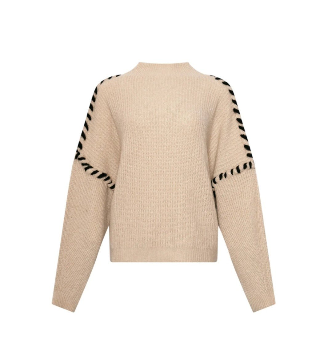 Se Ollie Knit Sweater Beige M/L hos Diversita.dk