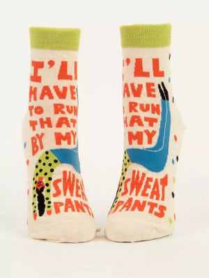 I'll Have To Run That By My Sweatpants Ankle Socks by Blue Q - Little Green Apple