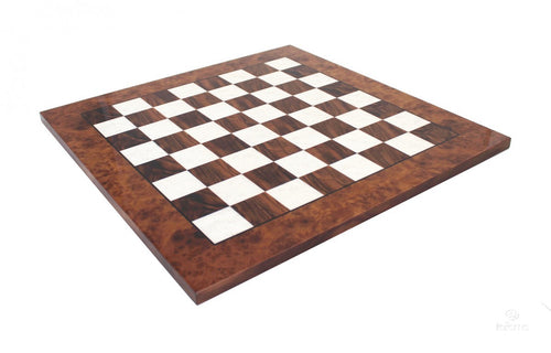 20 Inch Gloss Elm and Briarwood Italian Luxury Chess Board