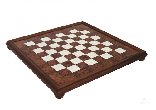 Luxury Italian Framed Elm and Briarwood 432R Chess Board