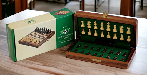 7" Solid Wood Handmade Magnetic Travel Chess Set