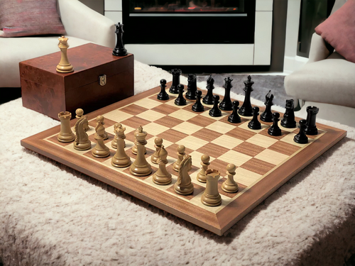 Tristan Imperial Ebony and Mahogany Chess Set & Box