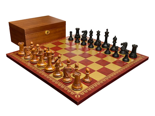 Antique Paulsen Chess Pieces, Italian Retro Chessboard & Mahogany Box