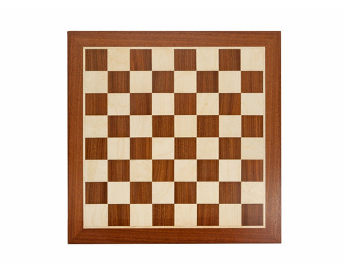 19 Inch Mahogany and Maple Inlaid Chess Board