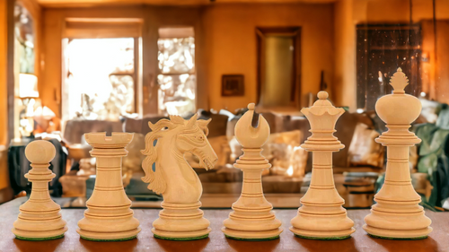 4.4" King Charles Padauk & Boxwood Luxury Chess Pieces